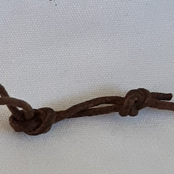 Pottery Aztec Head Bust Necklace Vintage Handcrafted Leather Knotted Cord - Picture 9 of 9